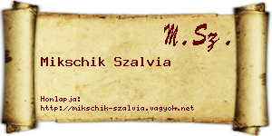 Mikschik Szalvia névjegykártya
